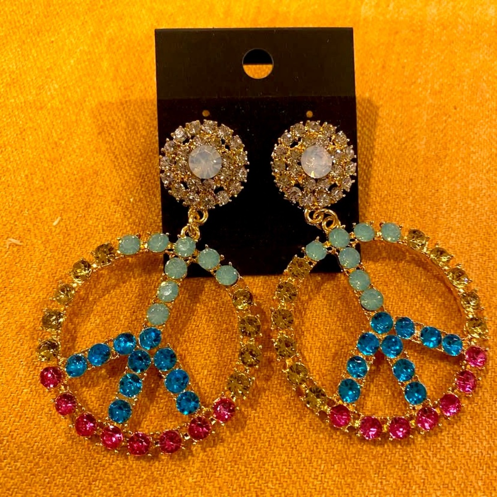 Colorful Peace Sign Earrings